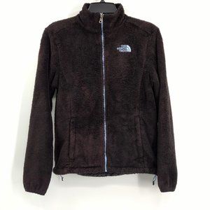 THE NORTH FACE Jacket Women's‎ S Black Fleece Full Zip Pockets Mock Neck Logo